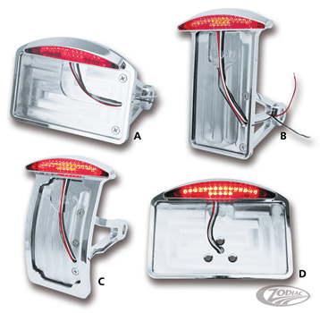 [160530] Side Mount &amp; Fender Mount License Plate Bracket w/ Taillights, Horizontal Side Mount