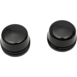 [0214-1234] Front Axle Caps, Black, Pair, 00-07 FLT