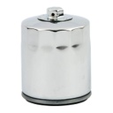 Spin-On Oil Filter, Magnetic w/ Top Nut, Chrome
