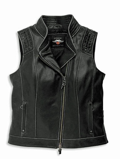 Electra Asymmetrical-Zip Leather Vest