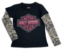 Little Girls' Glitter B&S Mesh Tattoo Long Sleeve Tee