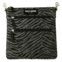 Zebra Print Cotton Canvas Crossbody / Clip Bag Purse