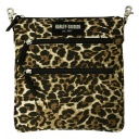 Leopard Print Cotton Canvas Crossbody / Clip Bag Purse