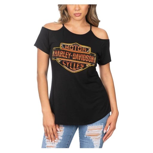 Women's Fire Up B&amp;S Cold Shoulder Short Sleeve Tee