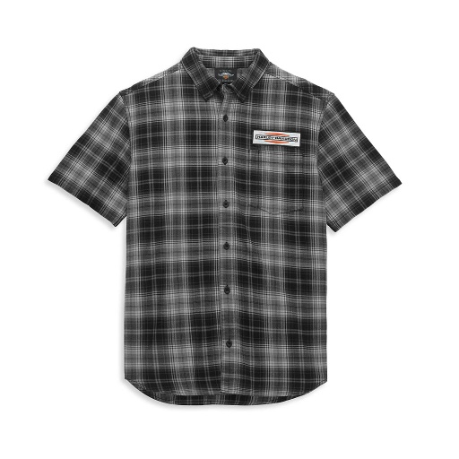Stacked Graphic One Pocket Plaid Shirt