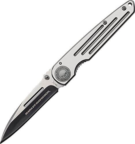 [52110] TecX TK-W Polished Stainless Knife, Willie G Skull Logo