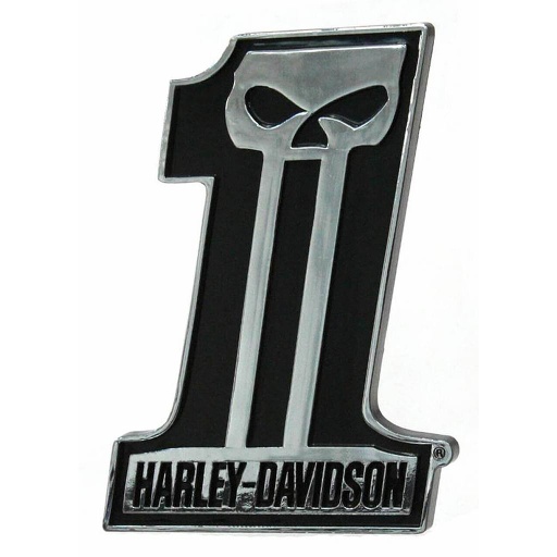 [CG41507]  #1 Skull Dark Custom Chrome Injection Molded Emblem