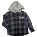 Little Boys' B&S Hooded Plaid Flannel Toddler Shirt