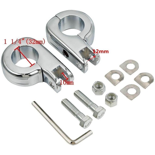 [XF210325] 1-1/4&quot; Foot Pegs Mounting Kit For Highway Engine Guard Bars