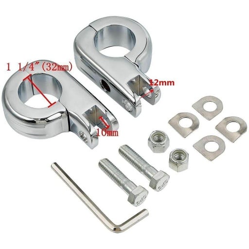 [XF210325] 1-1/4" Foot Pegs Mounting Kit For Highway Engine Guard Bars
