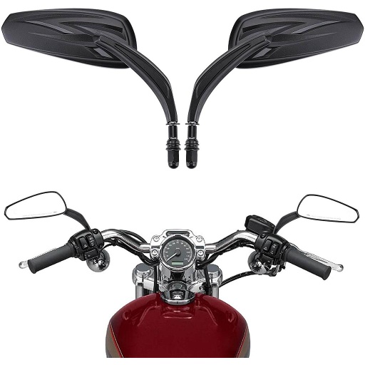 [X003CAYXM7] Side Rear View Mirrors for Sportster, Dyna, Softail, Road King, Electra Glide, Road Glide 1982-2023, Teardrop, Black