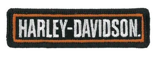[8011642] Embroidered Bold H-D Script Emblem Sew-On Patch, X-Small