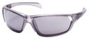Half Rim Vented Lens Sunglasses, Gray/Smoke Mirror Lenses