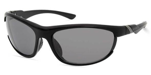 [HD0135V-02C] Sport Wrap Sunglasses, Matte Black Frame &amp; Smoke Lenses