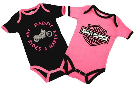 Baby Girls' Daddy Rides A Harley Creeper 2-Pack