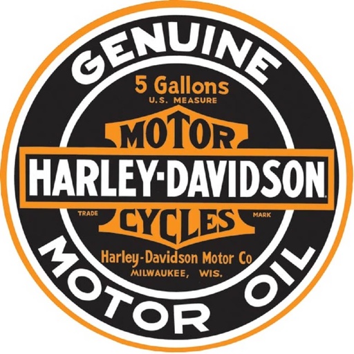 [2010621] Genuine Motor Oil Round Tin Metal Sign