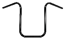 15" Narrow Ape Hanger, Black, no dimples