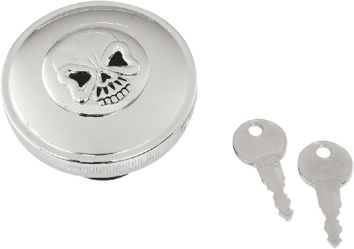 [0703-0688] Screw-In Locking Chrome Skull Gas Cap