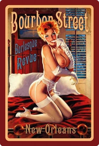 [BOURBON-SKILT] Bourbon Street Burlesque Revue New Orleans Sign