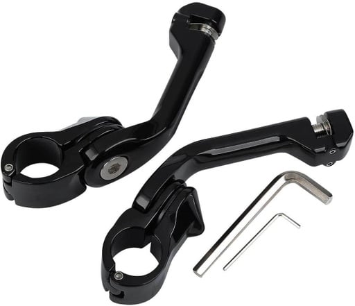 [XF210329-B] 1.25" 32mm Gloss Black Highway Long Angled Peg Mount Kit Fits For Harley Davidson