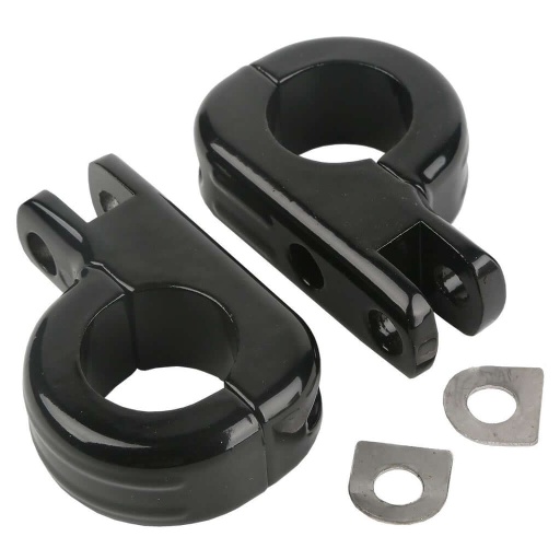 [XF210325-B] 1-1/4&quot; Foot Pegs Mounting Kit For Highway Engine Guard Bars, Black