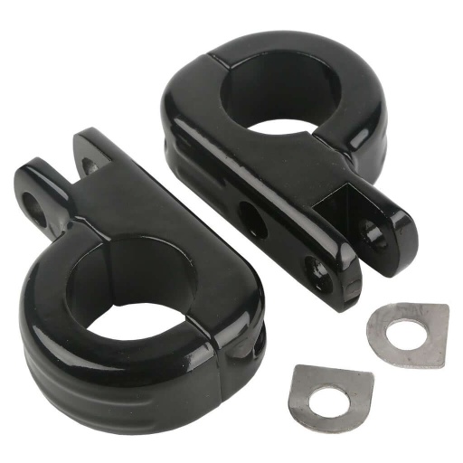 [XF210325-B] 1-1/4" Foot Pegs Mounting Kit For Highway Engine Guard Bars, Black