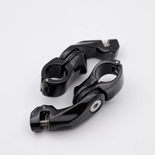 [XF210328-B] 1.25&quot; Black Short Angled Highway Adjustable Peg Mount Kit For Harley
