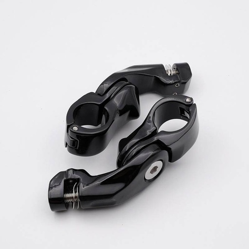 [XF210328-B] 1.25" Black Short Angled Highway Adjustable Peg Mount Kit For Harley