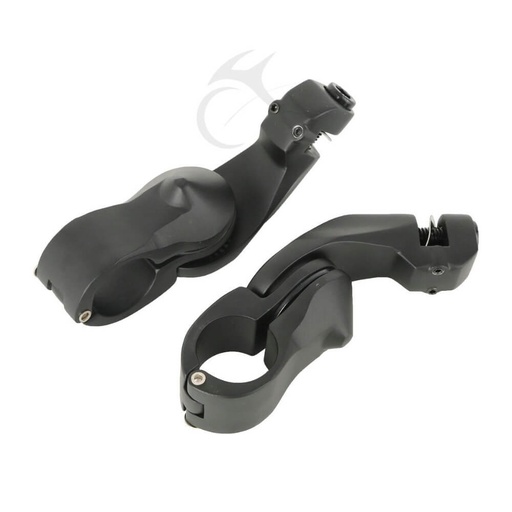 [XF210328-DB] 1.25" Dull Black Short Angled Highway Adjustable Peg Mount Kit For Harley