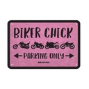 Biker Chick Parking Only Garage Metal Sign
