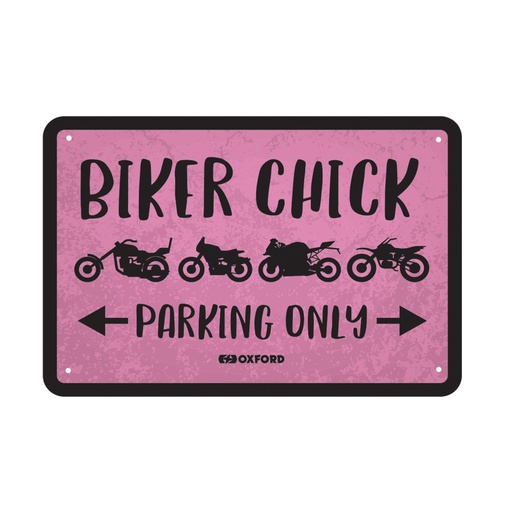 [OX366] Biker Chick Parking Only Garage Metal Sign