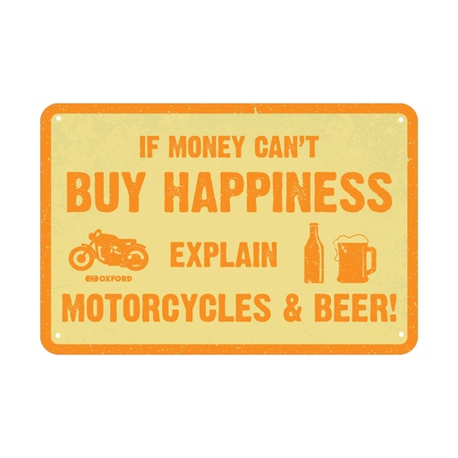 [OX373] Buy Happiness Garage Metal Sign