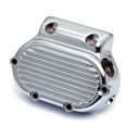 Transmission End Cover, Ribbed, Cable Clutch, Chrome
