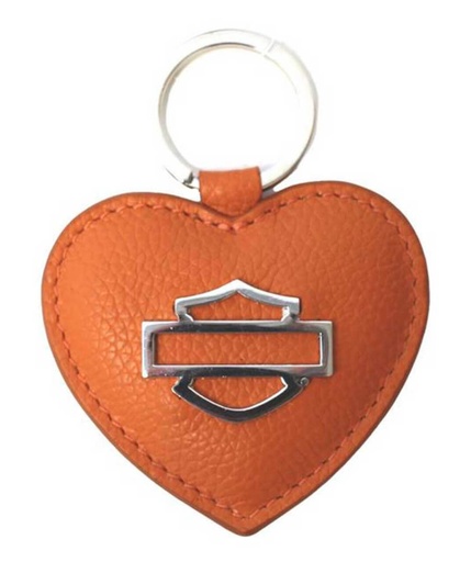 [ZWL5898-ORG] Bar &amp; Shield Heart Medallion Key Fob
