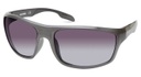 Tampered Temple Sunglasses, Gray Frame/Gradient Smoke Lens