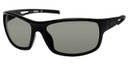 Vented Temple Sunglasses, Shiny Black Frame/Green Lenses