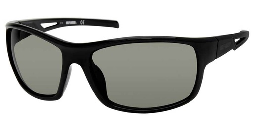 [HD0148V-01N] Vented Temple Sunglasses, Shiny Black Frame/Green Lenses