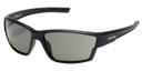 Narrow Sport Wrap Sunglasses, Black Frame/Green Lenses