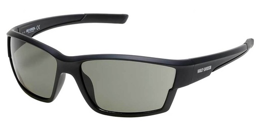 [HD0666S-02N] Narrow Sport Wrap Sunglasses, Black Frame/Green Lenses