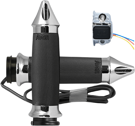 [0631-0200] Heated Grips Custom Contour, Spike, Chrome