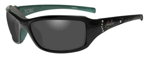 [HATOR01] Tori Gasket Sunglasses, Black/Green Stones Frame