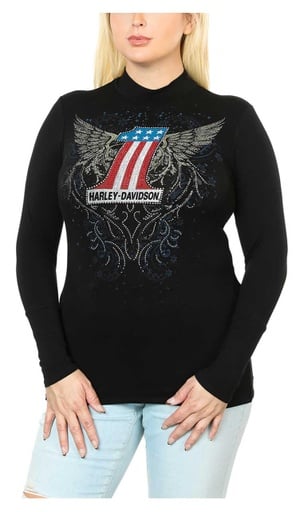 Women's #1 Winged Mock Neck Long Sleeve Top