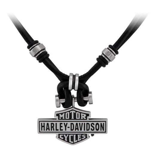 [HSN0070-22] Vintage B&amp;S Hardware &amp; Leather Loop Necklace
