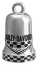 Checkered Racing Flag H-D Text Ride Bell