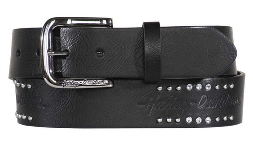 Rockers Rhinestones Genuine Leather Belt