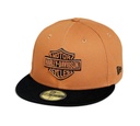 Bar & Shield Fitted Cap, Brown