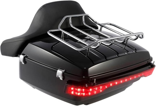 [XF2906116] LED King Tour Pack Trunk Backrest Luggage Rack with Brake/Turn/Tail Light for Harley