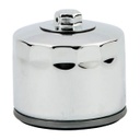 Spin-On Oil Filter w/ Top Nut, Chrome