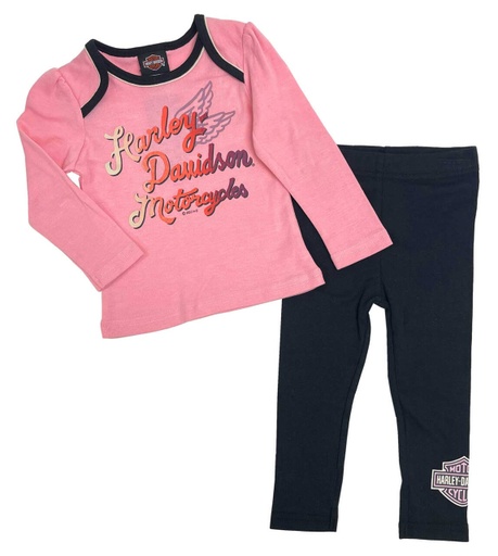 Little Girls' 2 Piece Toddler Long Sleeve Tee &amp; Knit Pant Set