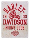 Embossed Tin Sign, Riding Club Bar & Shield Logo
